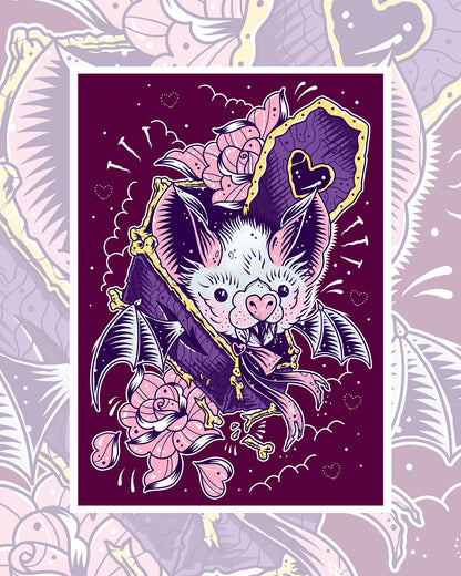 Bat Coffin Art Print