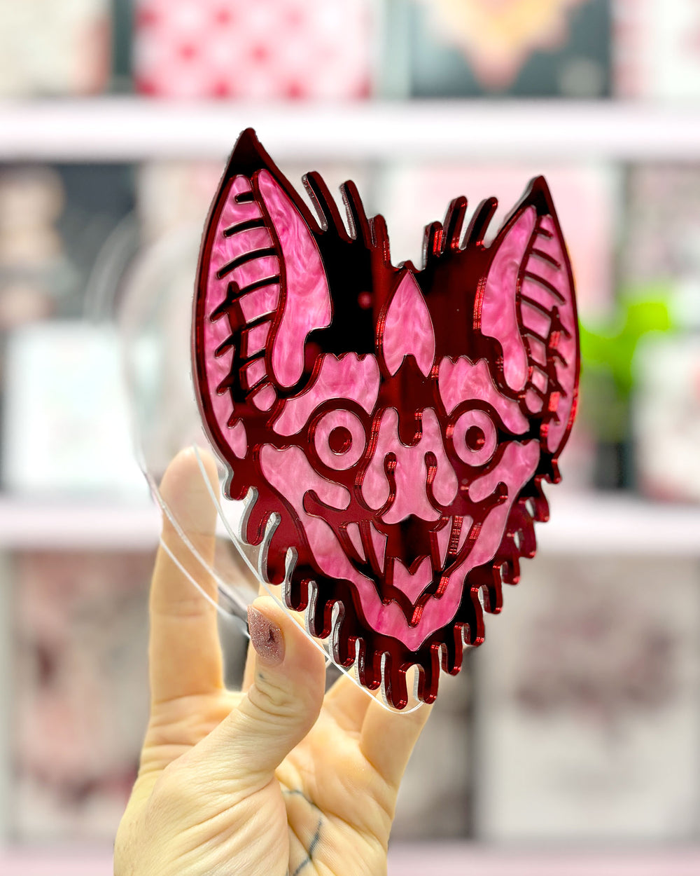 Bat Heart Vase - Pink