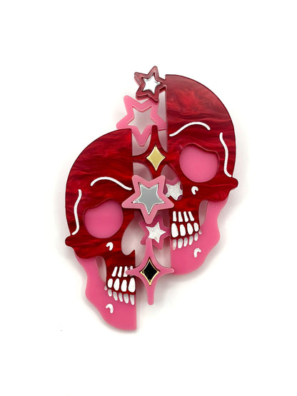 Starry Night Skull Brooch