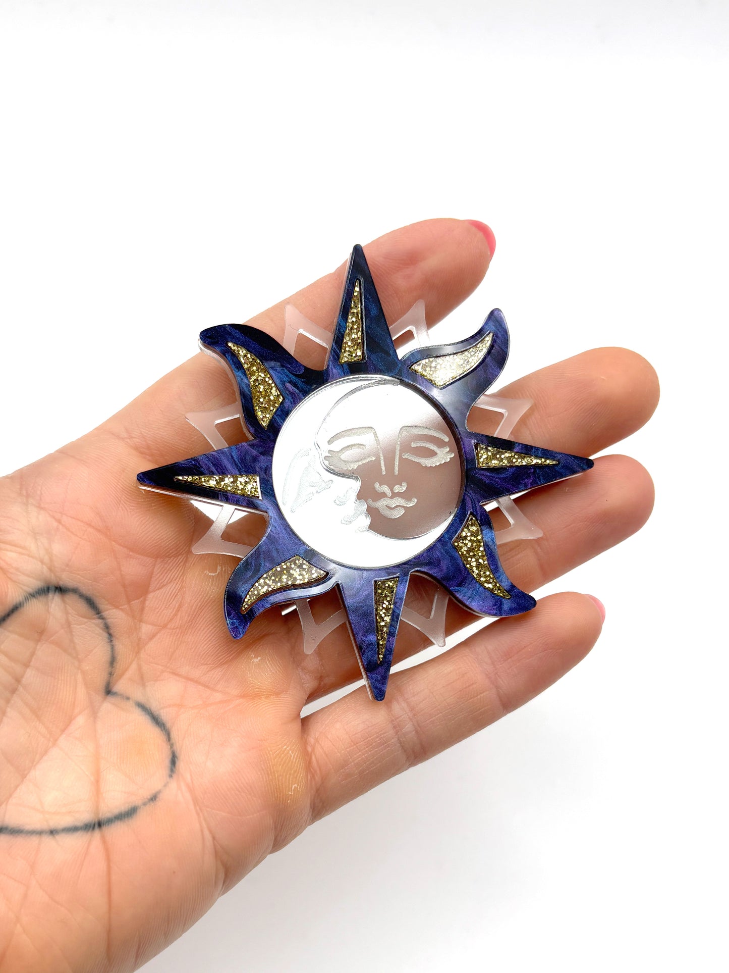 Moon and Sun Lovers Brooch