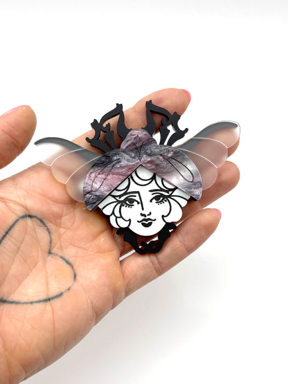 Beetle Lady Brooch