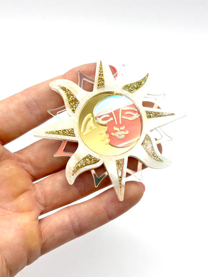 Moon and Sun Lovers Brooch