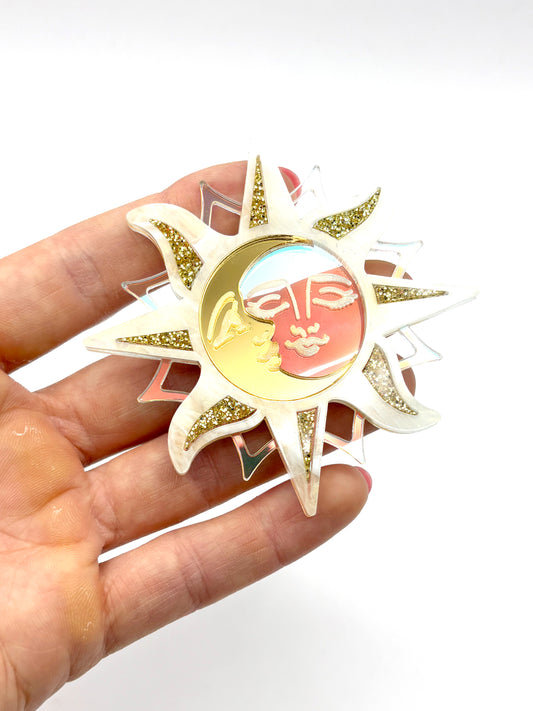 Moon and Sun Lovers Brooch