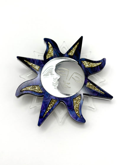 Moon and Sun Lovers Brooch