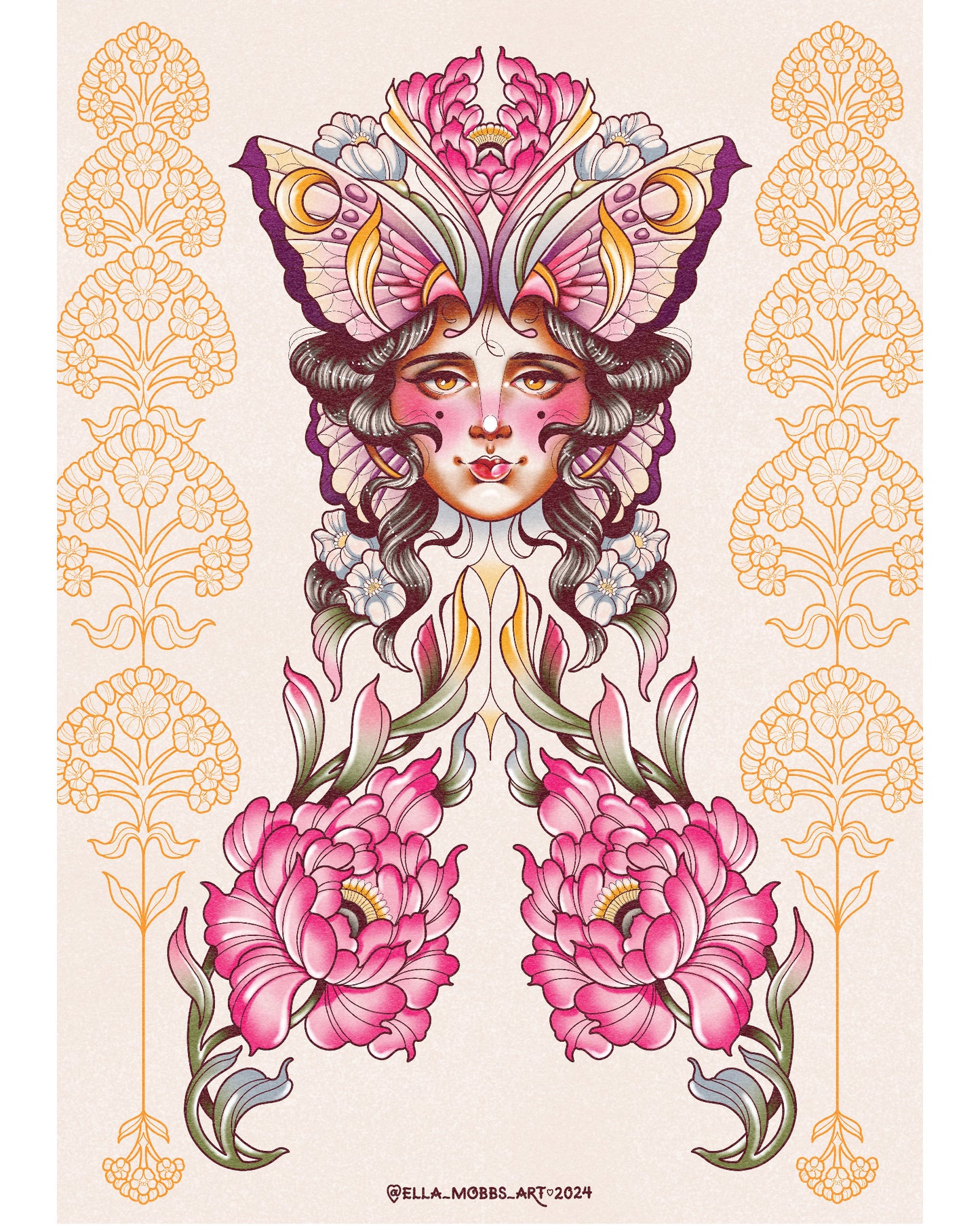 Butterfly Lady Art Print