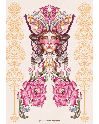 Butterfly Lady Art Print