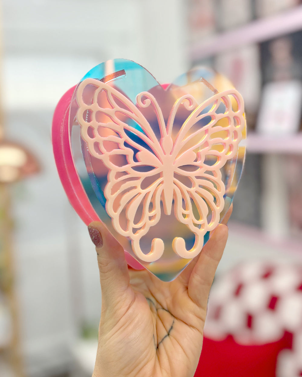 Butterfly Heart Vase
