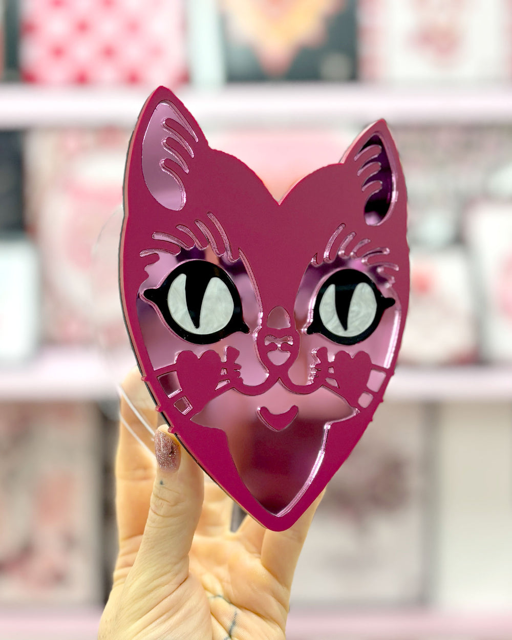Cat Heart Vase - Mirror Face