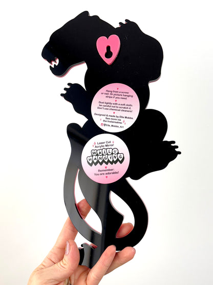 Crawling Panther Mirror Wall Hanging