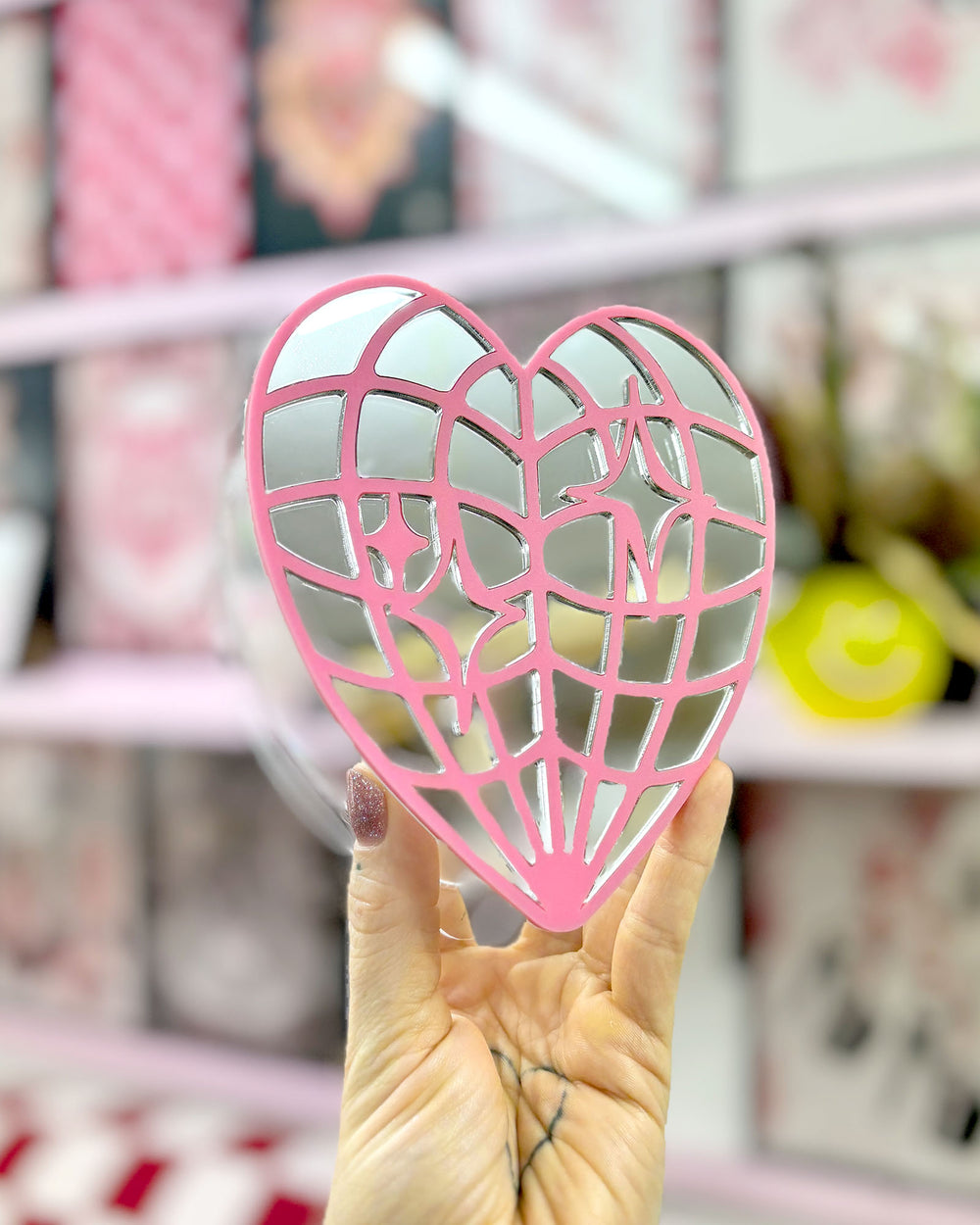 Disco Ball Heart Vase - Mirror