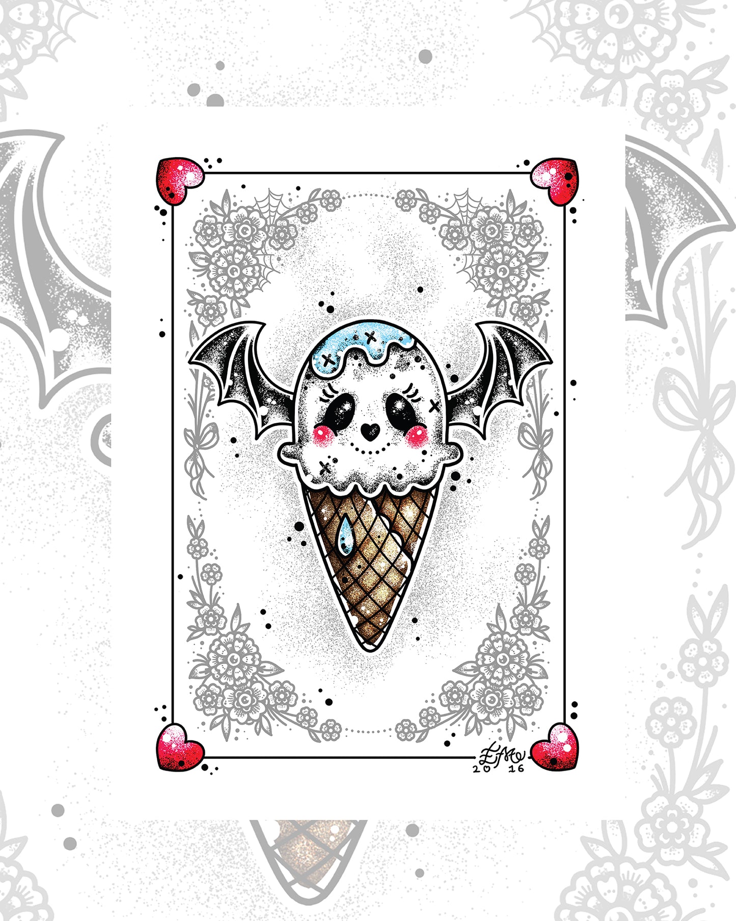 Ghost Ice Scream Art Print