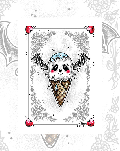 Ghost Ice Scream Art Print