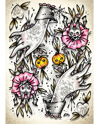 Halloween Blossoms Art Print