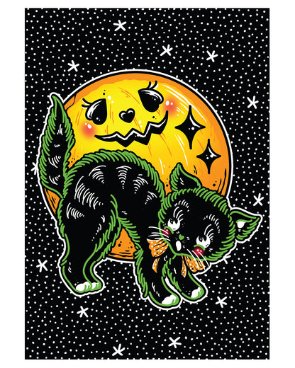 Halloween Cat Art Print