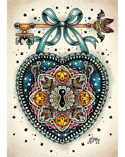 Halloween Locket Art Print