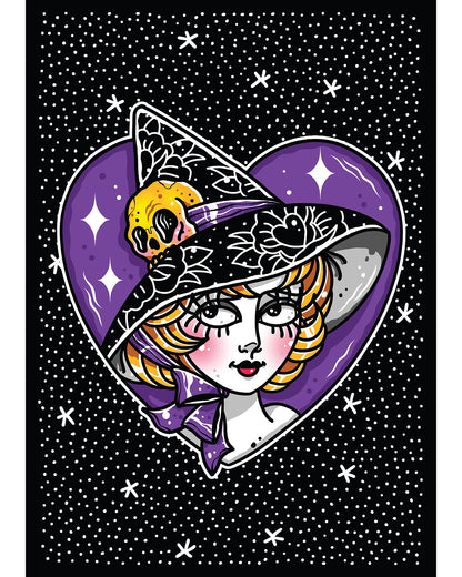 Halloween Witch Heart Art Print