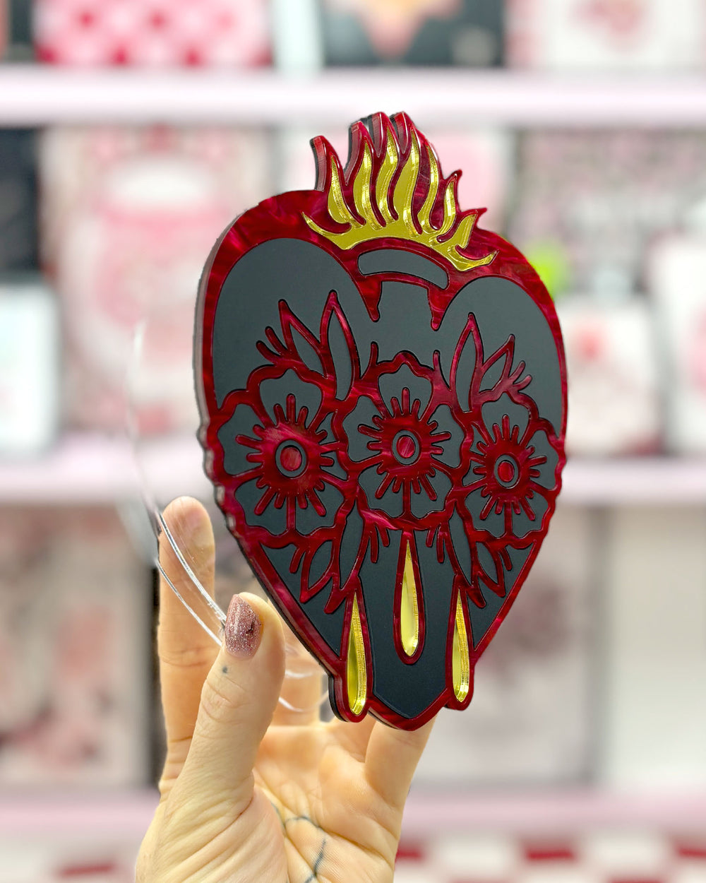 Sacred Heart Vase - Black