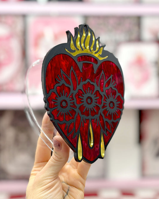 Sacred Heart Vase - Red