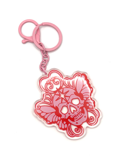 Skull Butterfly Key Ring