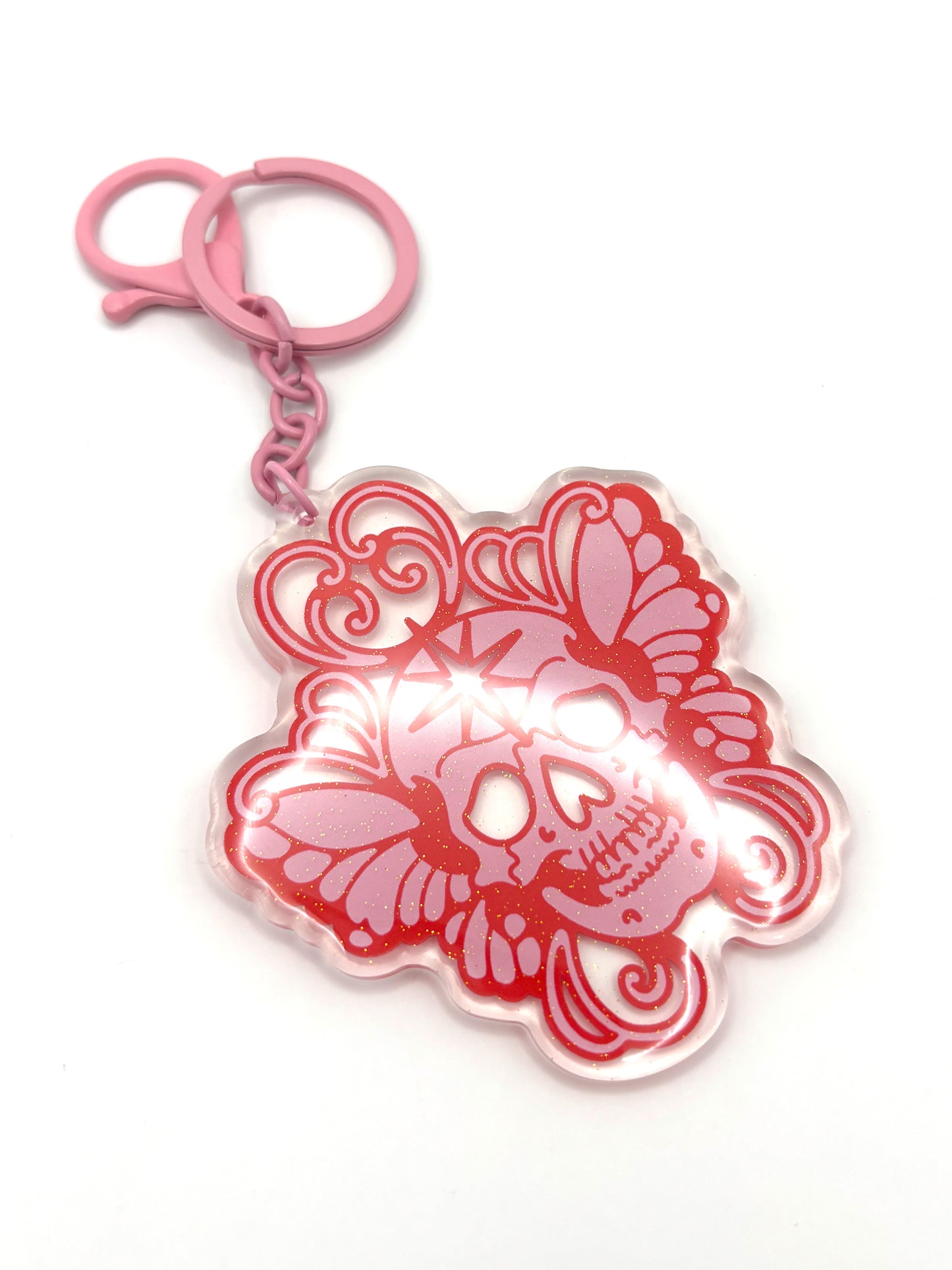 Skull Butterfly Key Ring