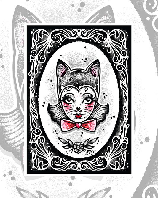 Kitten Girl Art Print