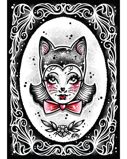 Kitten Girl Art Print