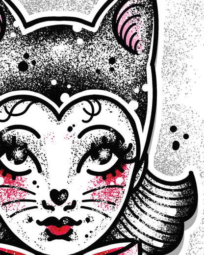 Kitten Girl Art Print