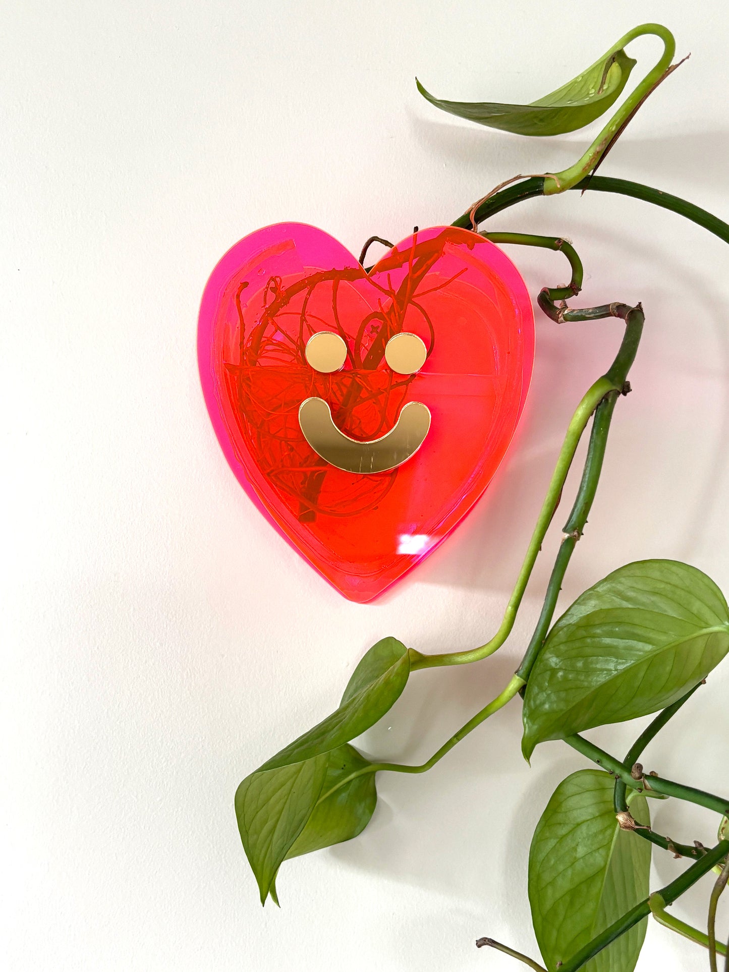 SALE Smiley Face Heart Vase