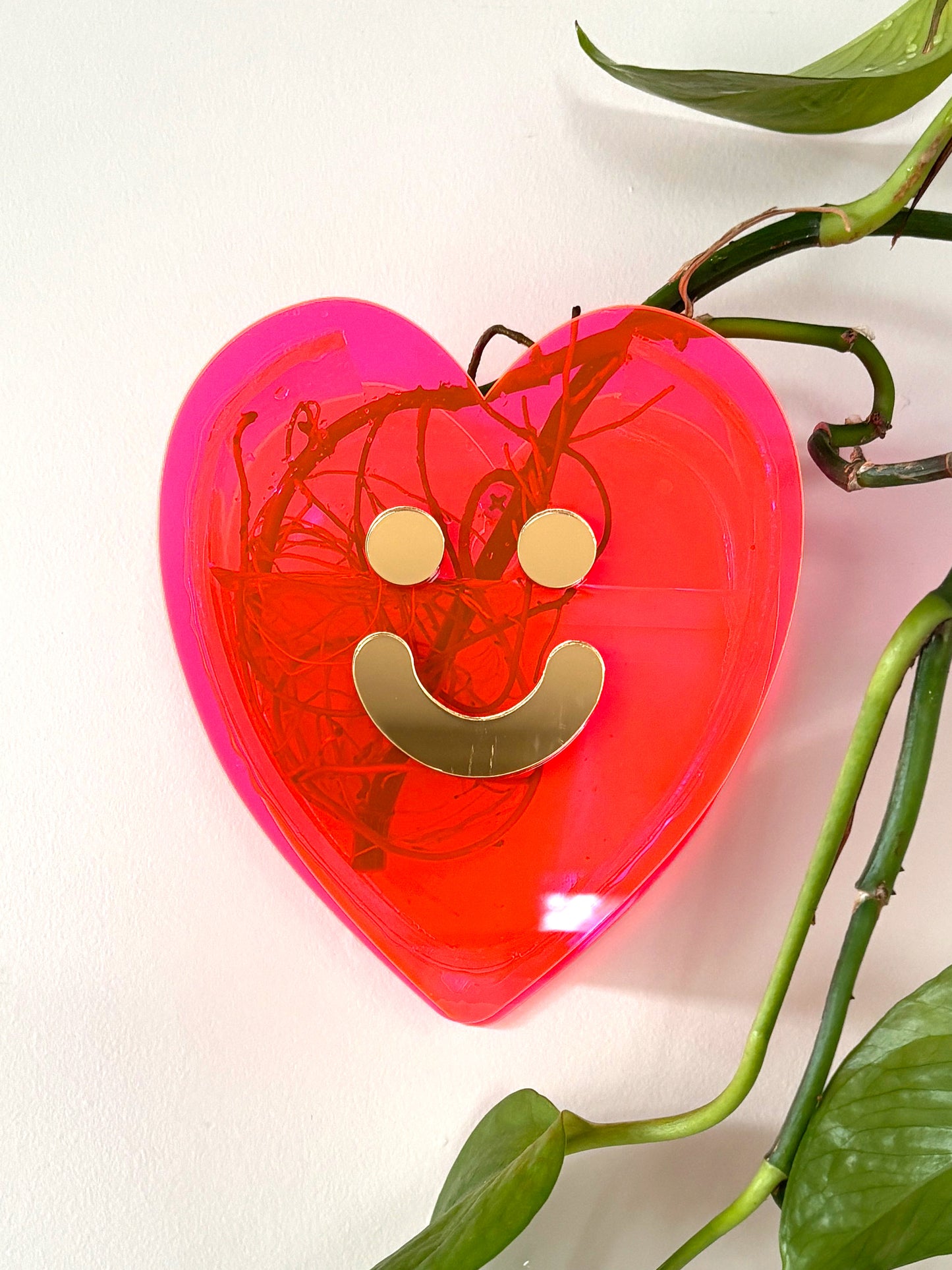 SALE Smiley Face Heart Vase