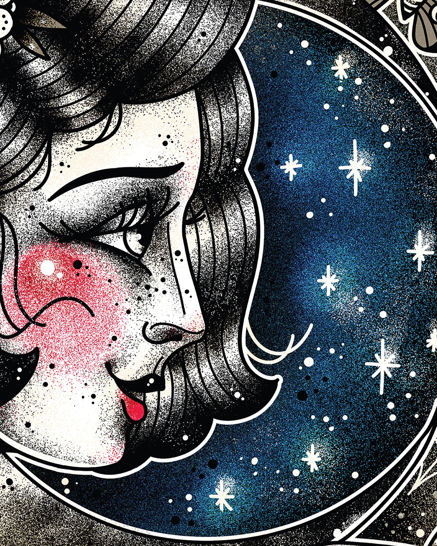 Moon Lady Night Art Print