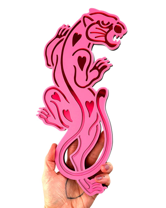 Small Panther Wall Hanging (Pink)