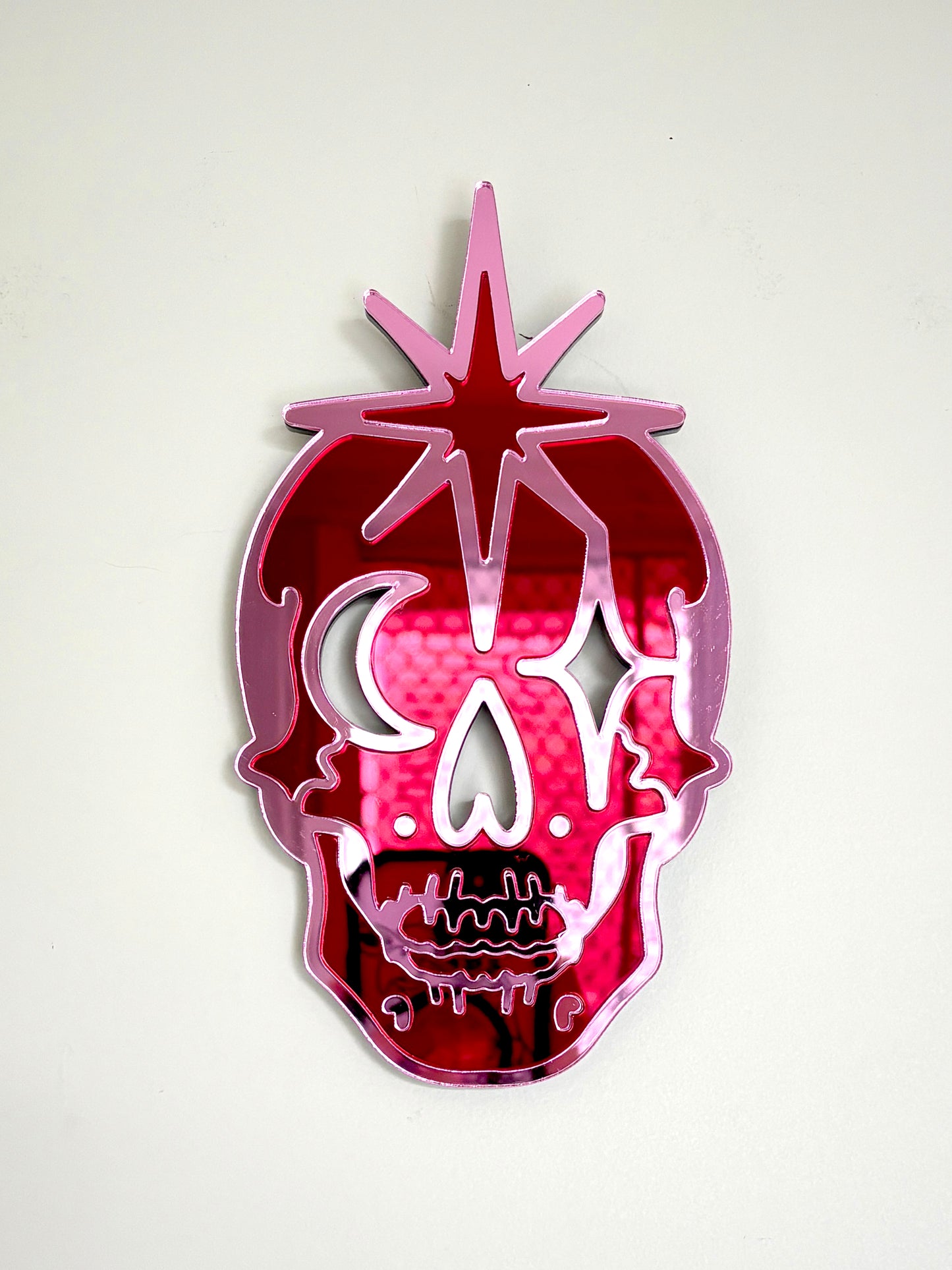 Skull Sparkle Mirror Wall Hanging