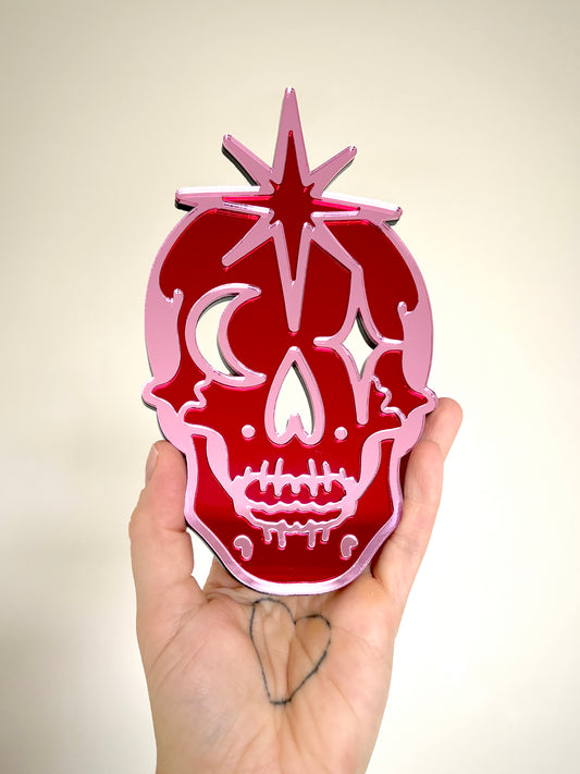 Skull Sparkle Mirror Wall Hanging