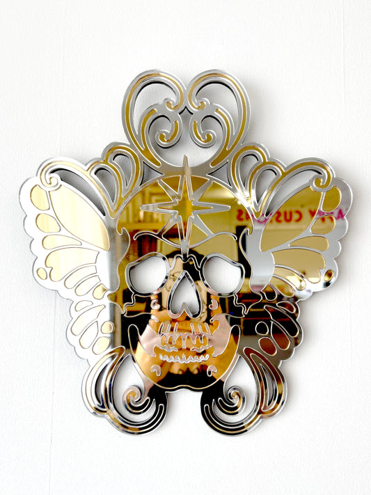 SALE Skull Butterfly Wall Hanging