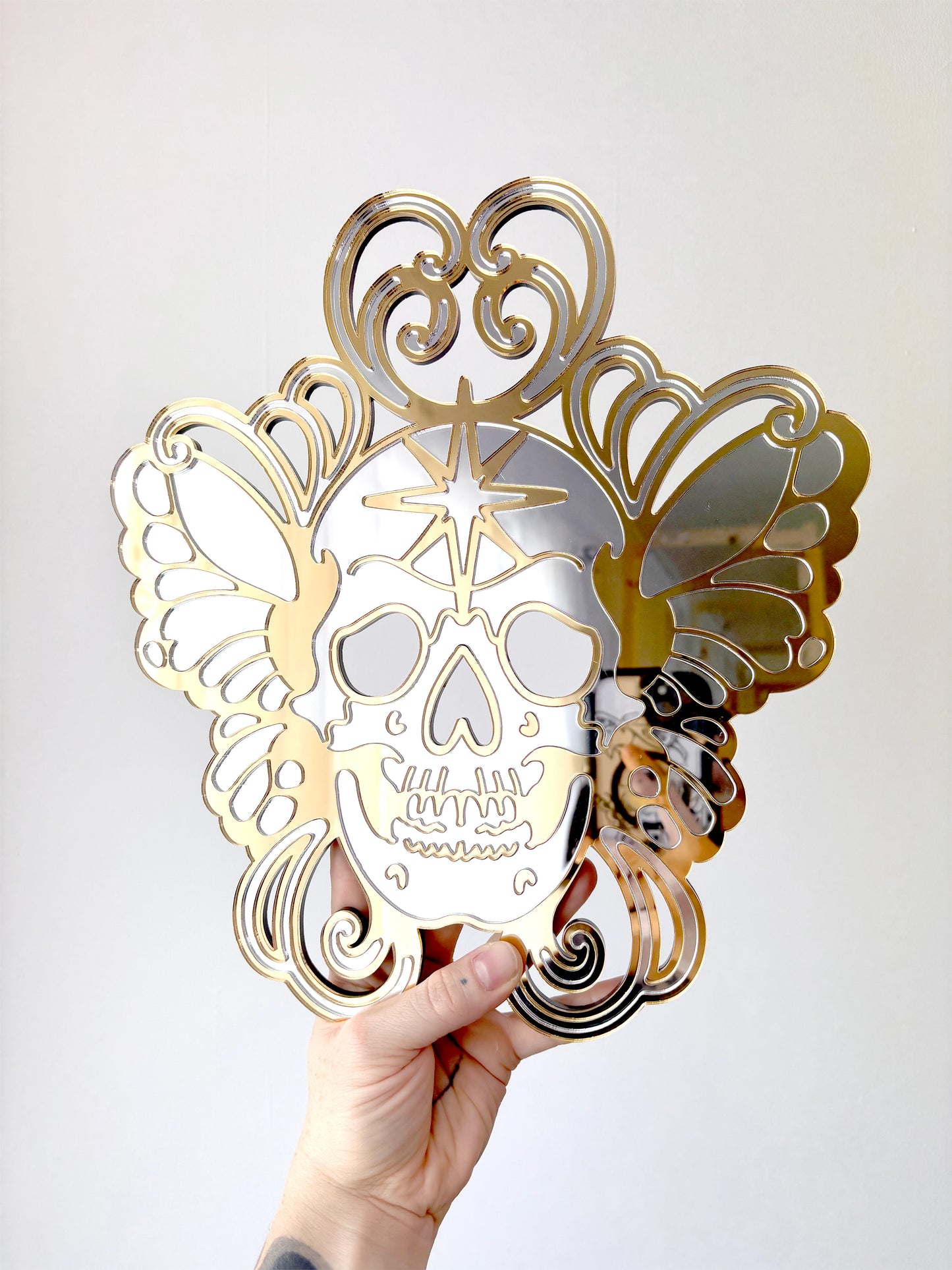 SALE Skull Butterfly Wall Hanging