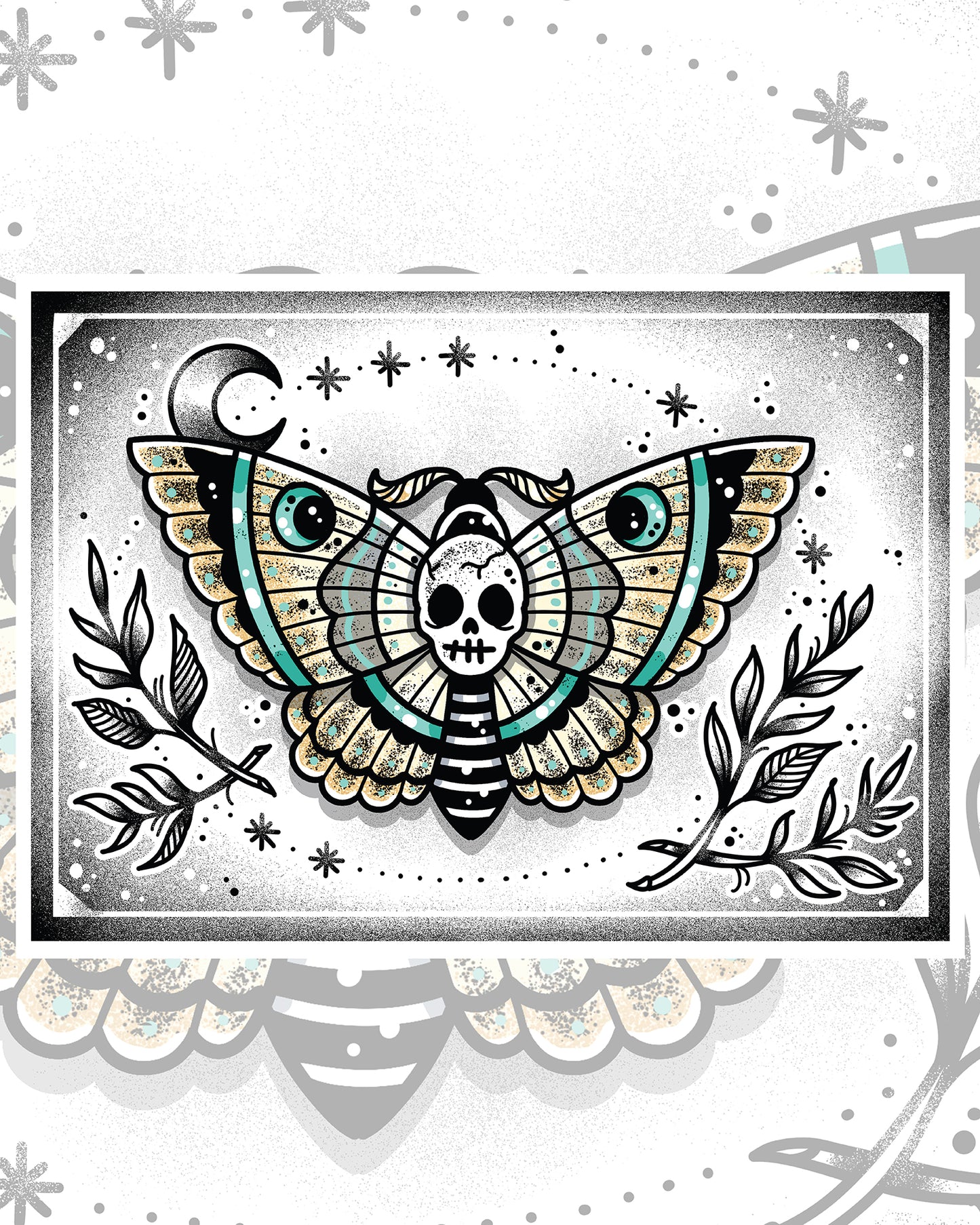 Skull Moth Art Print