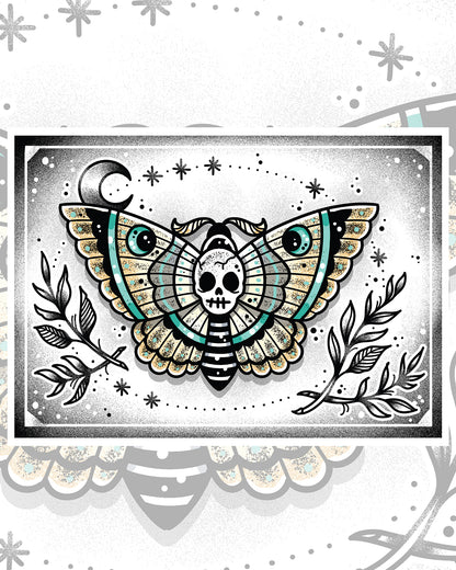 Skull Moth Art Print