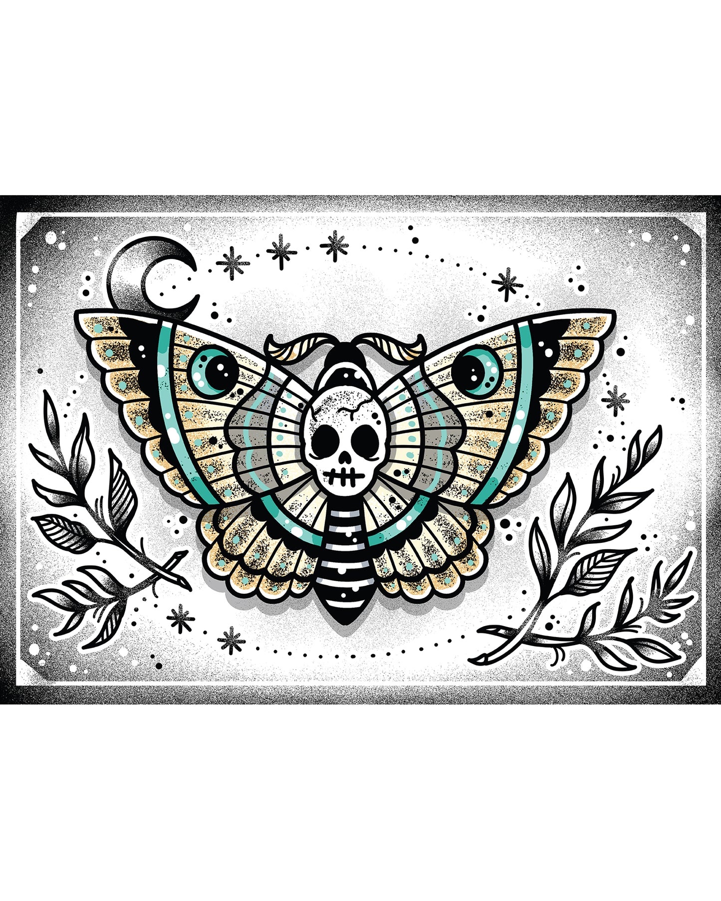 Skull Moth Art Print