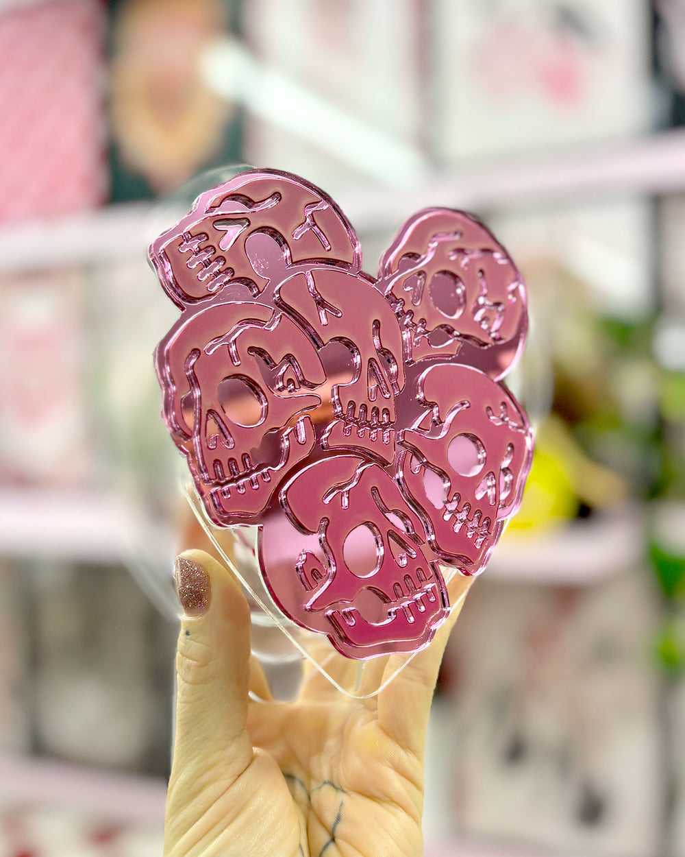 Skulls Heart Vase - Pink Faces