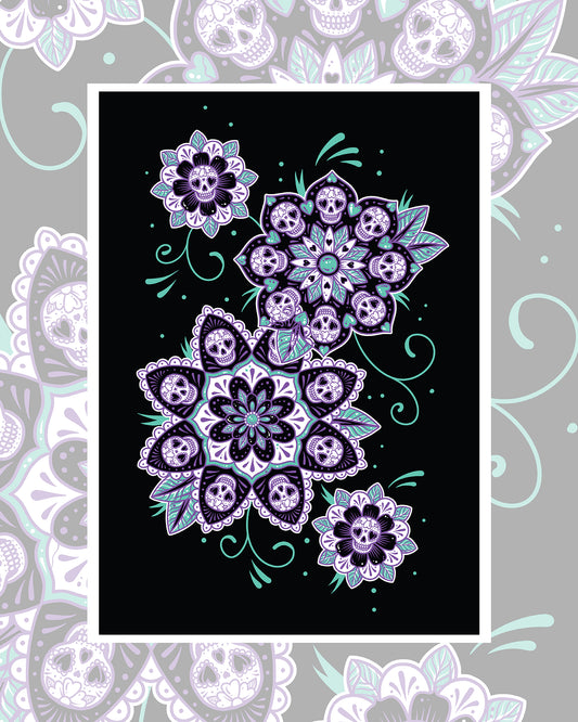 Sugar Skull Mandala Art Print