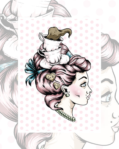 Teacup Lady Art Print