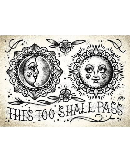 This Too Shall Pass Sun and Moon Art Print