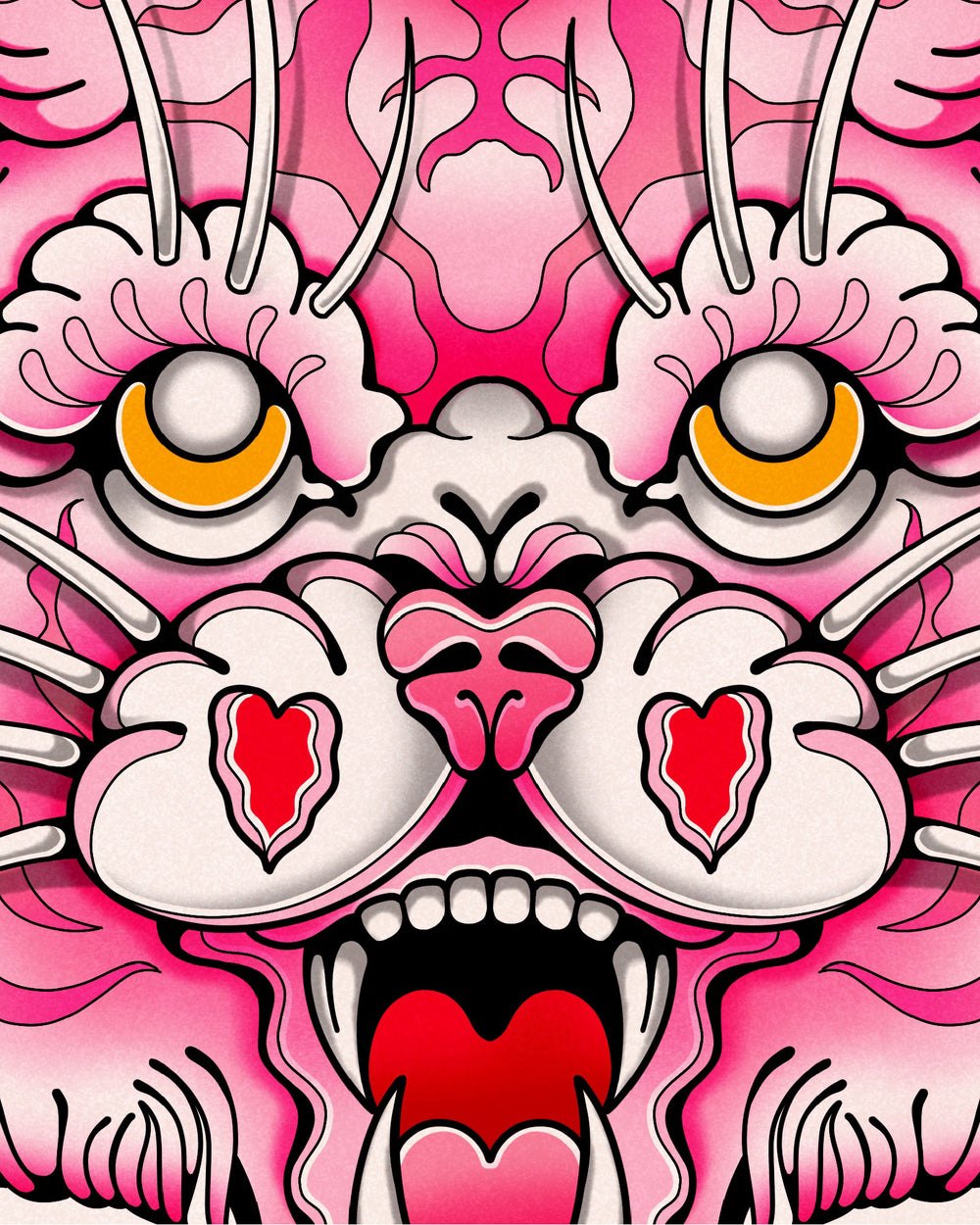 Traditional Tiger Head Print