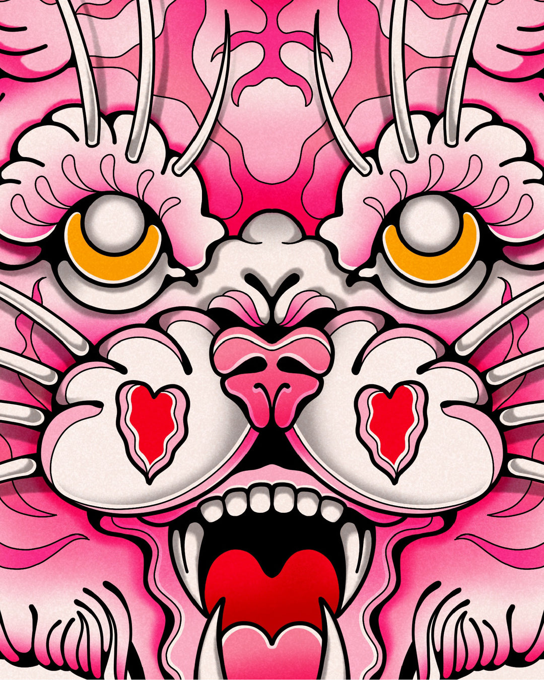 Traditional Tiger Head Print