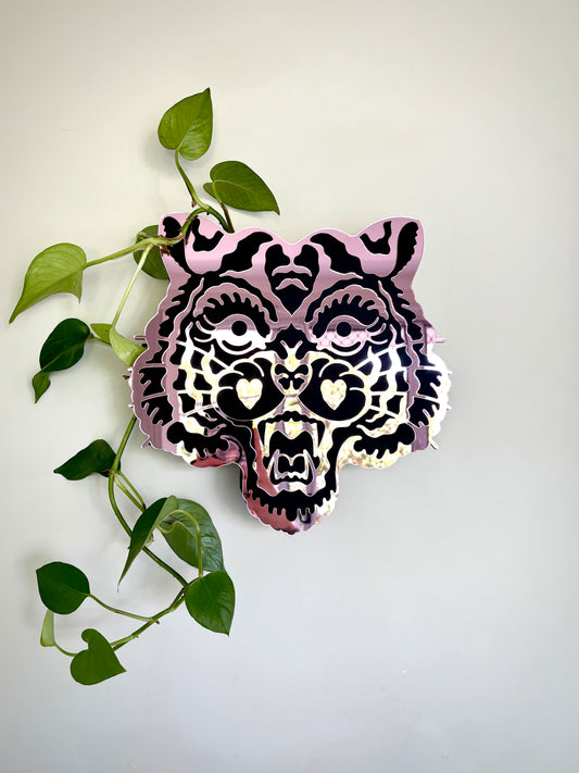 Tiger Vase (Black/Pink)