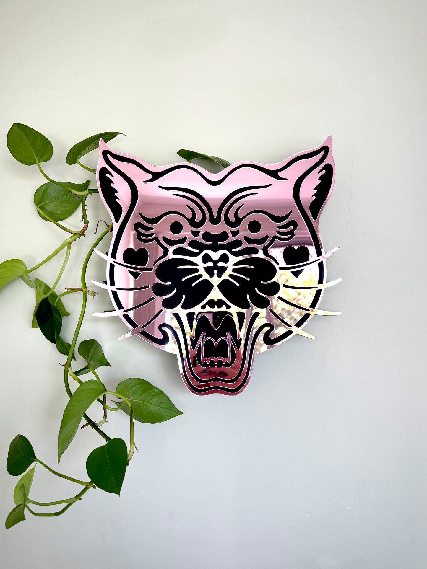 Panther Vase (Pink/Black)