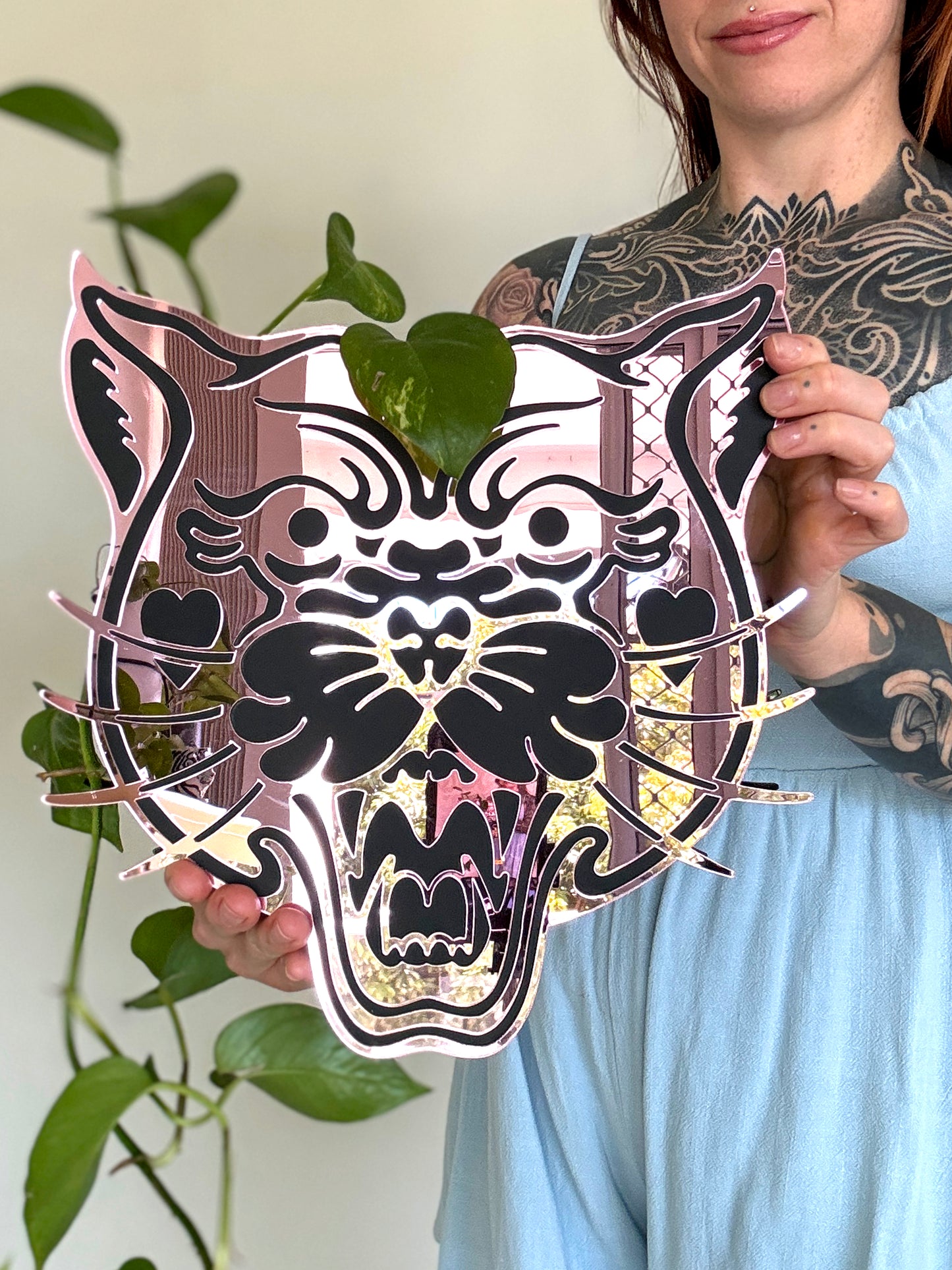 Panther Vase (Pink/Black)