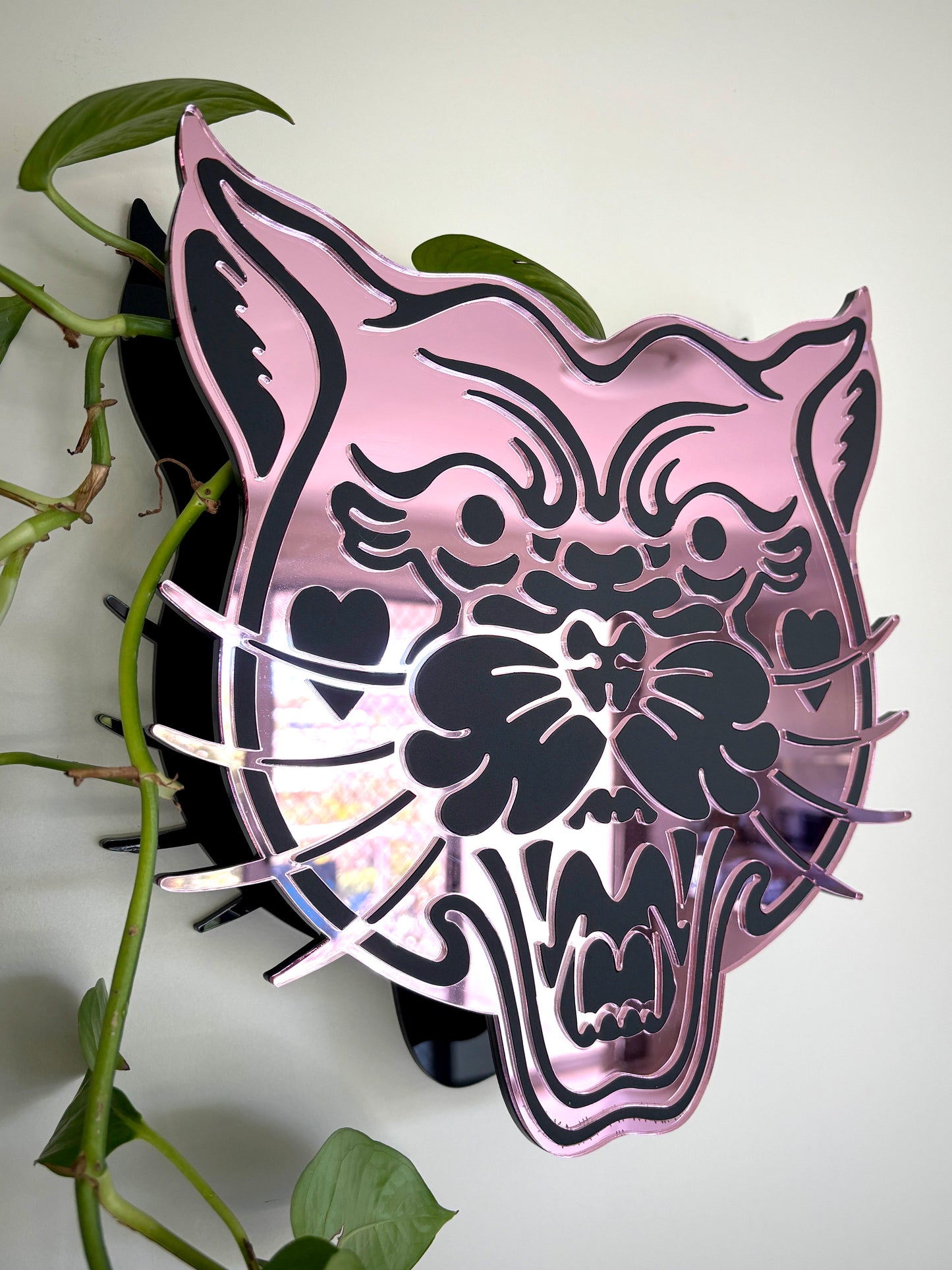 Panther Vase (Pink/Black)