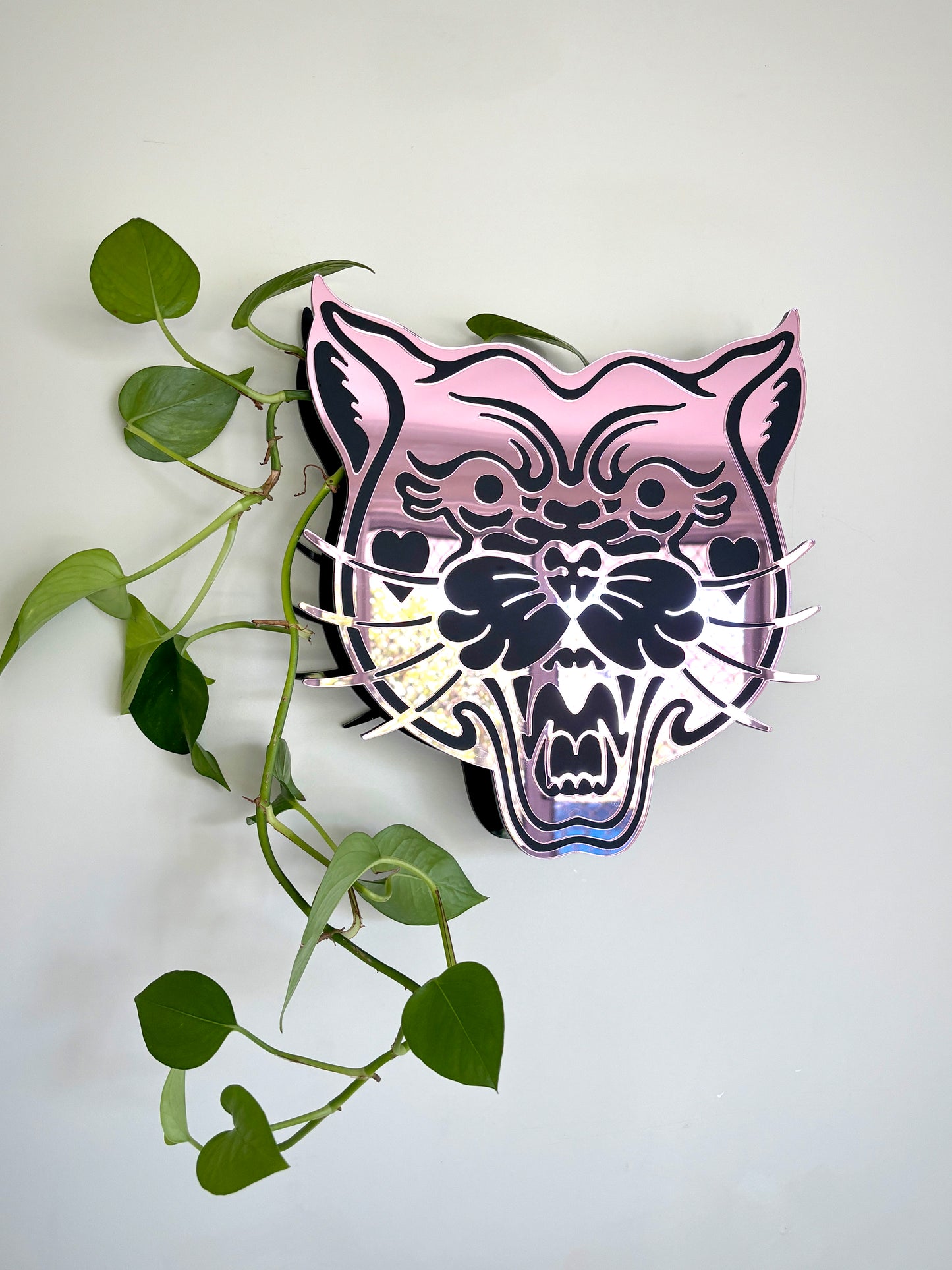 Panther Vase (Pink/Black)