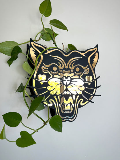 Panther Vase (Black/Gold)